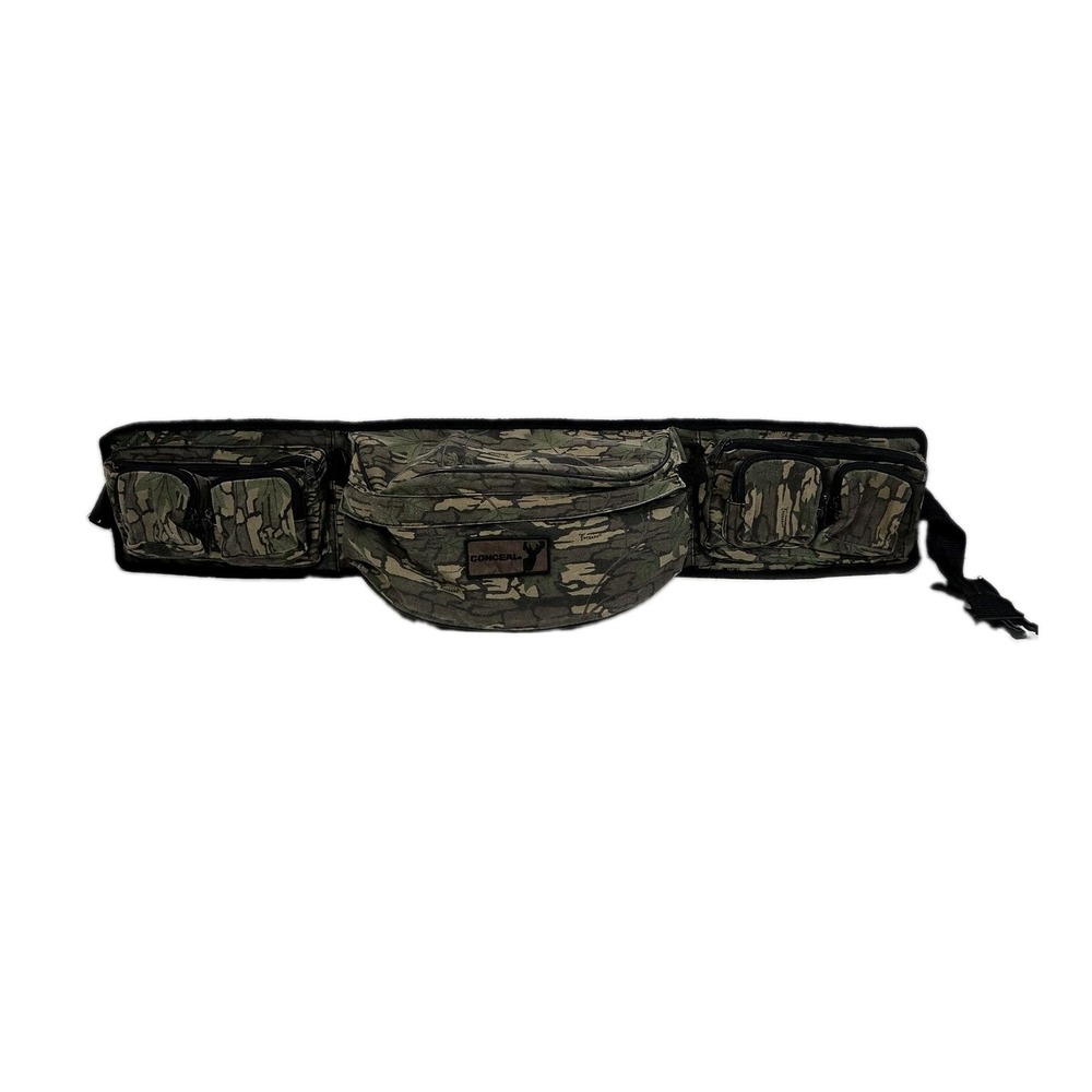 Vintage Trebark Conceal Camo Belt Bag Fanny Pack 7 Pocket Hiking Camping Hunting